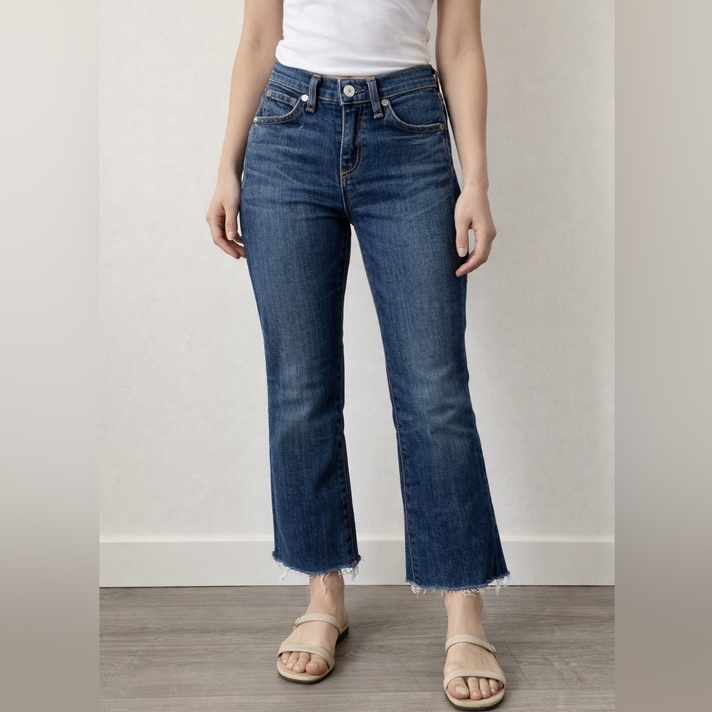 Rag & Bone Stiletto Boot Raw Hem Ankle Jeans in bishop